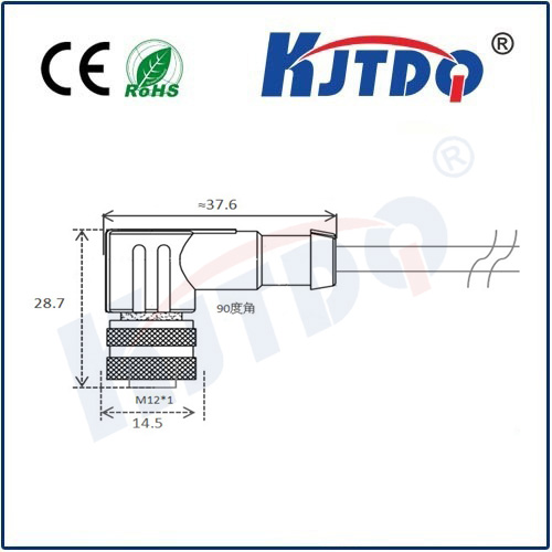 M12連接器 A型-澆鑄電纜屏蔽系列 彎頭